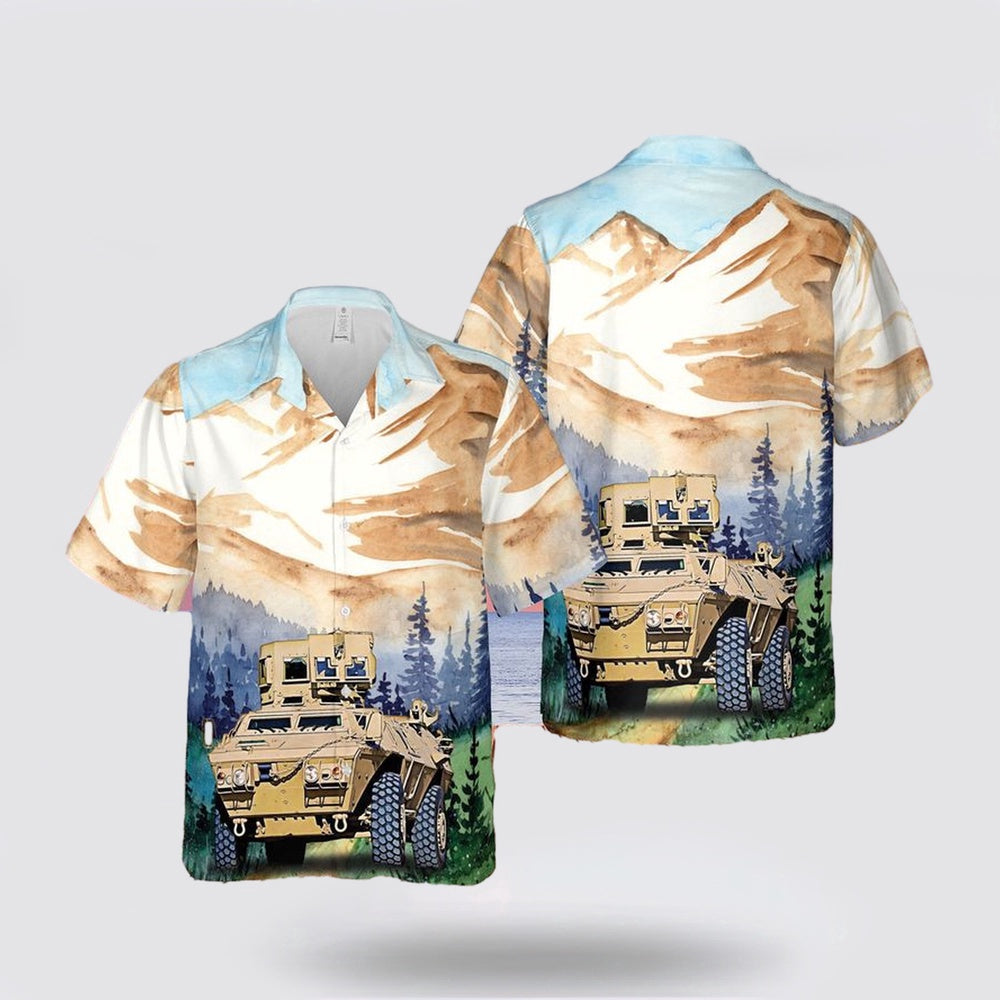 Army Hawaiian Shirt, US Army Georgia Army National Guard M1200 Guardian Armored Knight Hawaiian Shirt, Military Hawaiian Shirt