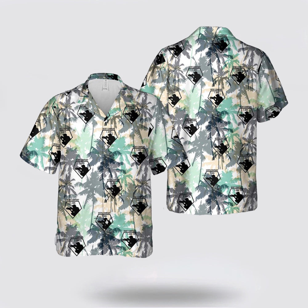 Army Hawaiian Shirt, US Army HHC, 1-38 Infantry, 1st Stryker Brigade Combat Team, 4th Infantry Division Hawaiian Shirt