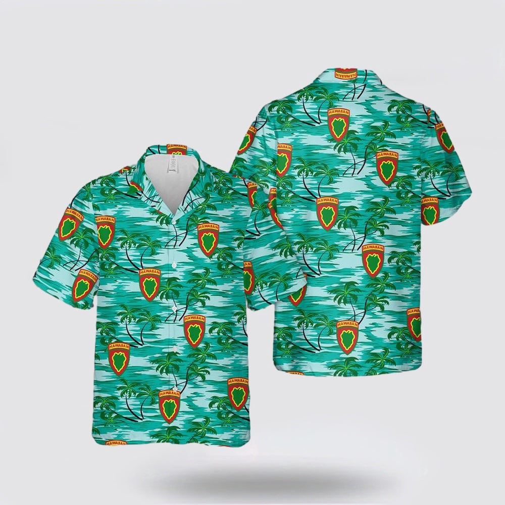 Army Hawaiian Shirt, US Army Hawaiian Division Hawaiian Shirt, Military Hawaiian Shirt