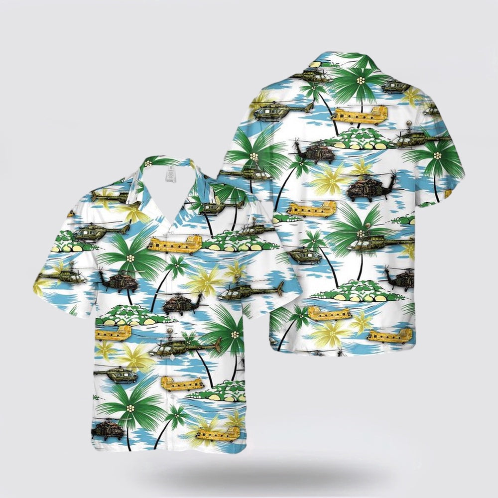 Army Hawaiian Shirt, US Army Helicopters Hawaiian Shirt, Military Hawaiian Shirt