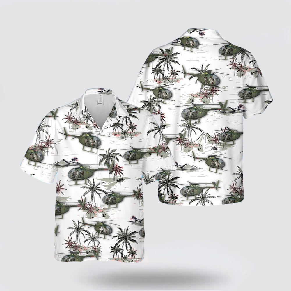 Army Hawaiian Shirt, US Army Hughes OH-6 Cayuse Hawaiian Shirt
