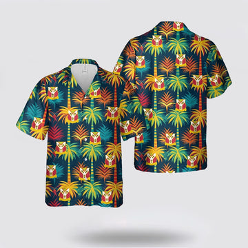 Army Hawaiian Shirt, US Army Illinois Army National Guard, 122nd Field Artillery Regiment (122nd FAR) Hawaiian Shirt