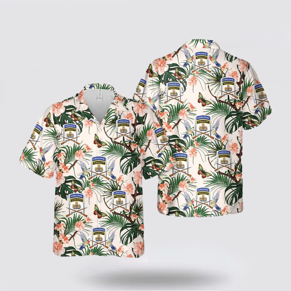 Army Hawaiian Shirt, US Army Infantry Airborne Ranger Paratrooper Hawaiian Shirt