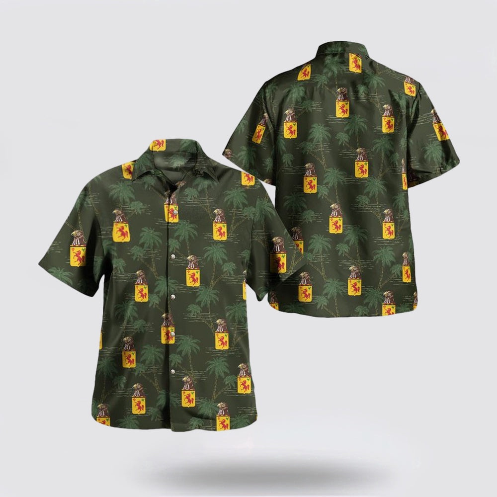 Army Hawaiian Shirt, US Army Iowa National Guard, 113th Cavalry Regiment  Red Horse Squadron Hawaiian Shirt