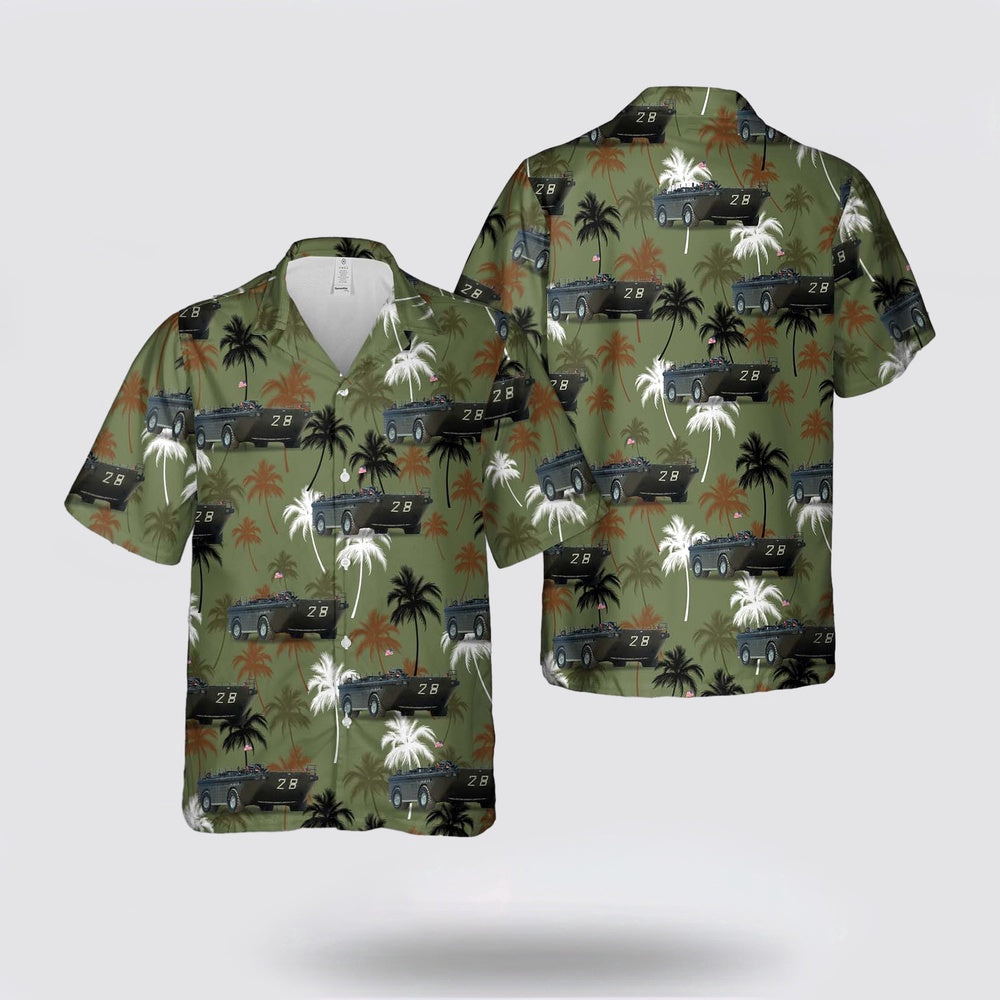 Army Hawaiian Shirt, US Army LARC-LX (Lighter, Amphibious Resupply, Cargo, 60 ton) Hawaiian Shirt