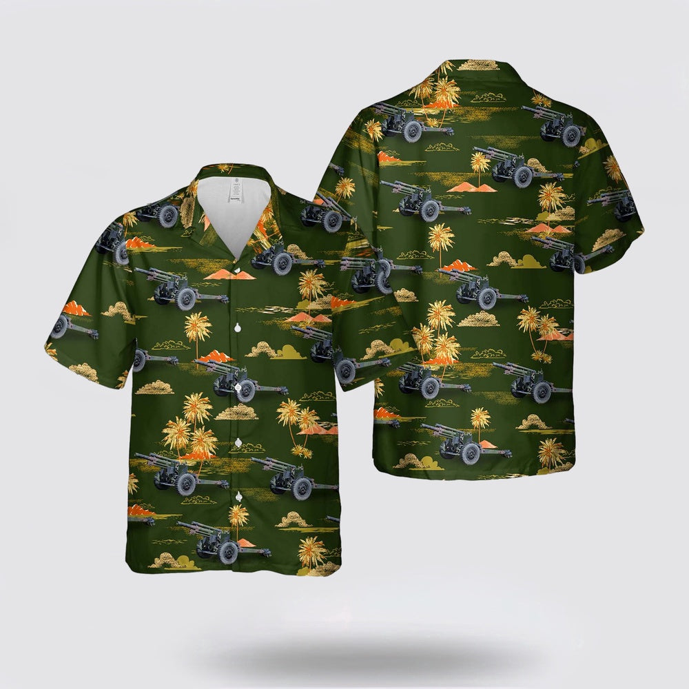 Army Hawaiian Shirt, US Army M101A1 105 mm Light Howitzer Hawaiian Shirt