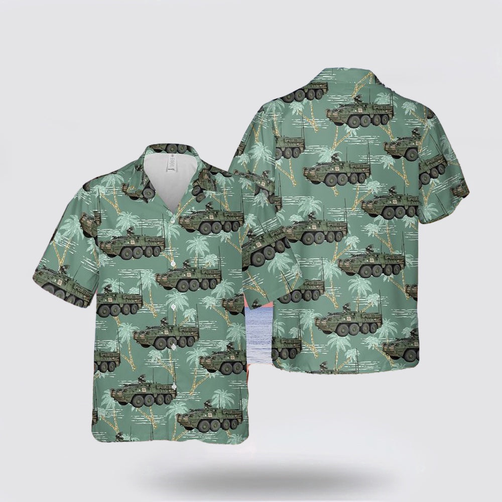 Army Hawaiian Shirt, US Army M1126 Stryker Infantry Carrier Vehicle (ICV) Hawaiian Shirt