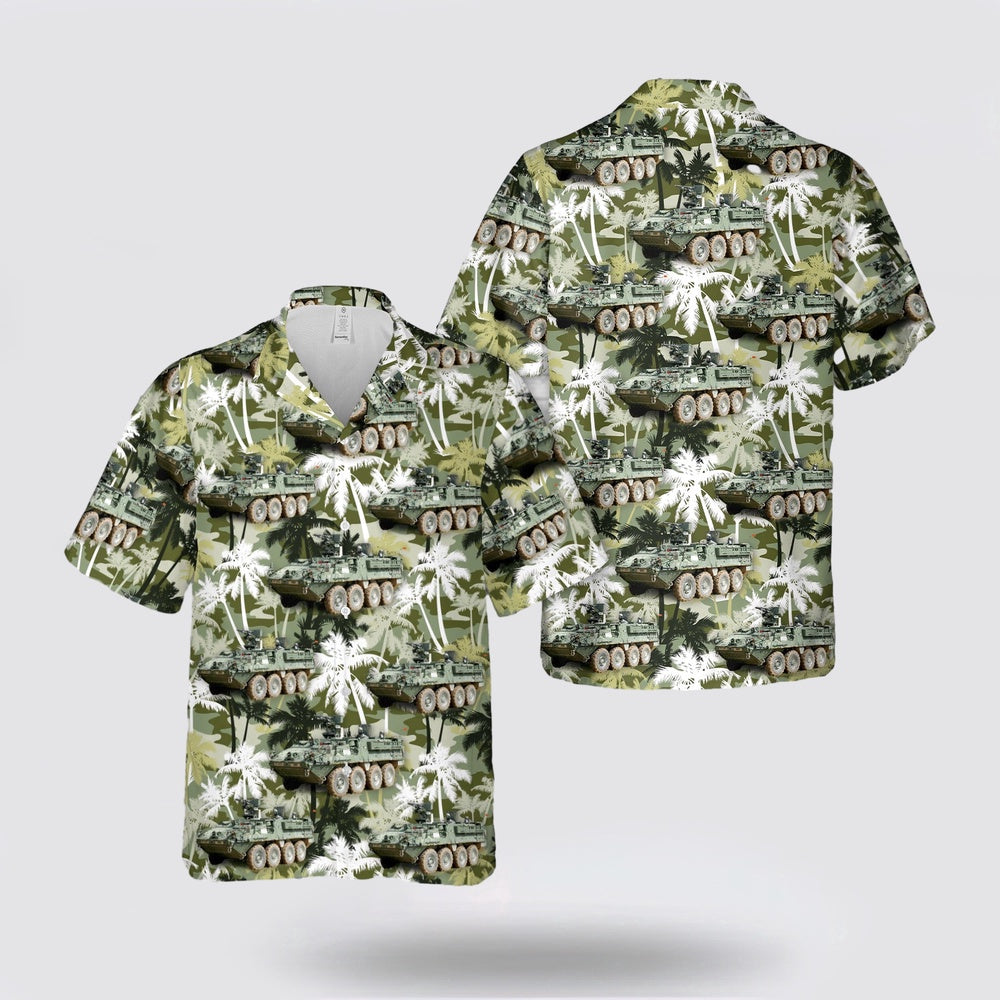 Army Hawaiian Shirt, US Army M1130 Stryker Command Vehicle Hawaiian Shirt