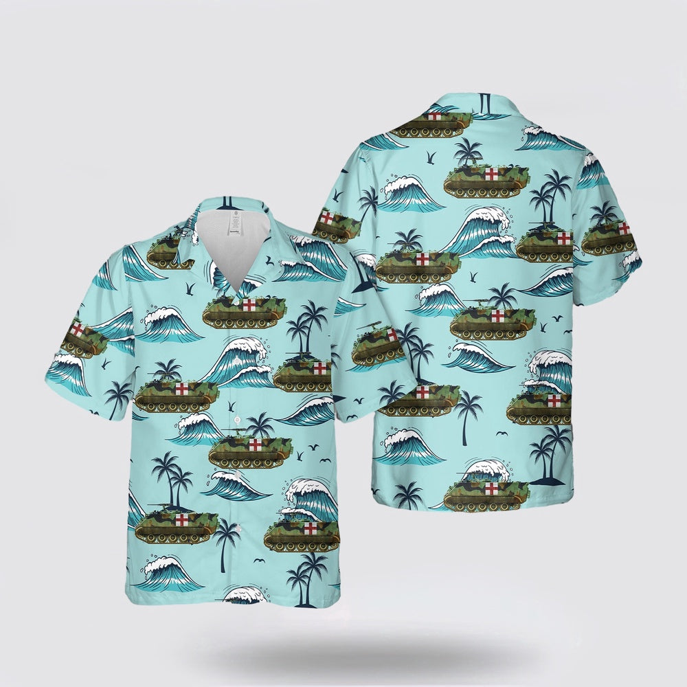 Army Hawaiian Shirt, US Army M113A2 ambulance, 1980s Hawaiian Shirt