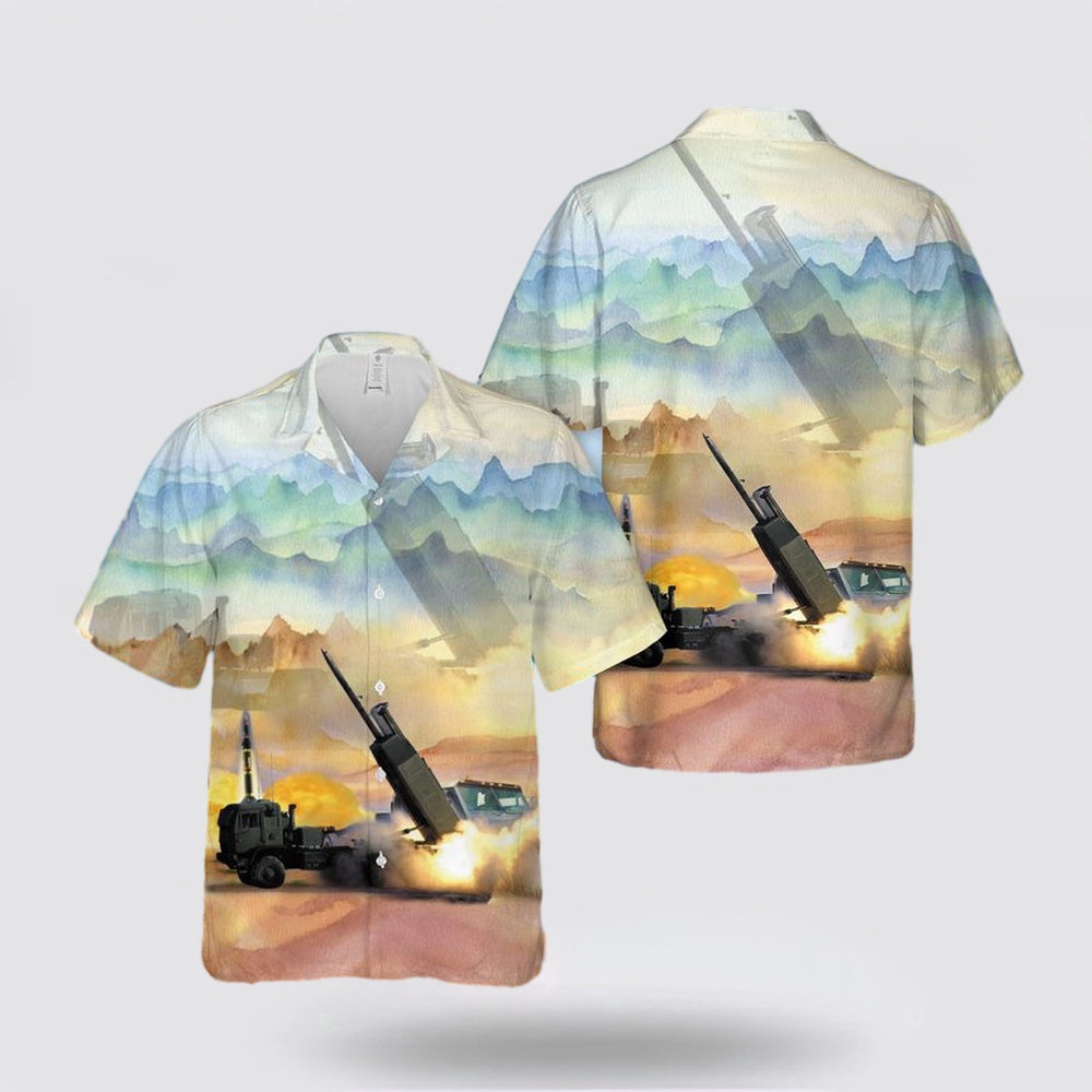 Army Hawaiian Shirt, US Army M142 HIMARS 157th Field Artillery Regiment Of Colorado Army National Guard Hawaiian Shirt