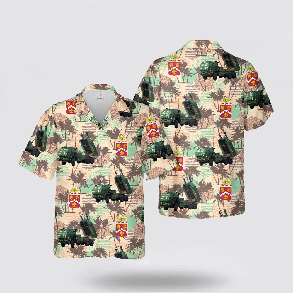 Army Hawaiian Shirt, US Army M142 HIMARS Of 5th Battalion, 3rd Field Artillery Regiment, 17th Field Artillery Brigade Hawaiian Shirt