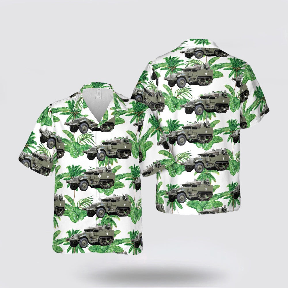 Army Hawaiian Shirt, US Army M16 Multiple Gun Motor Carriage Hawaiian Shirt