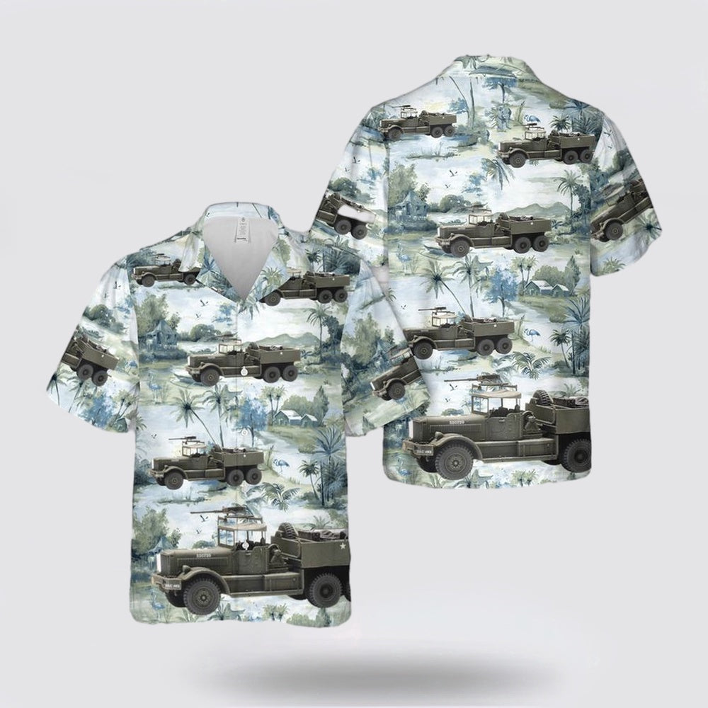 Army Hawaiian Shirt, US Army M19 Diamond T with trailer Hawaiian Shirt