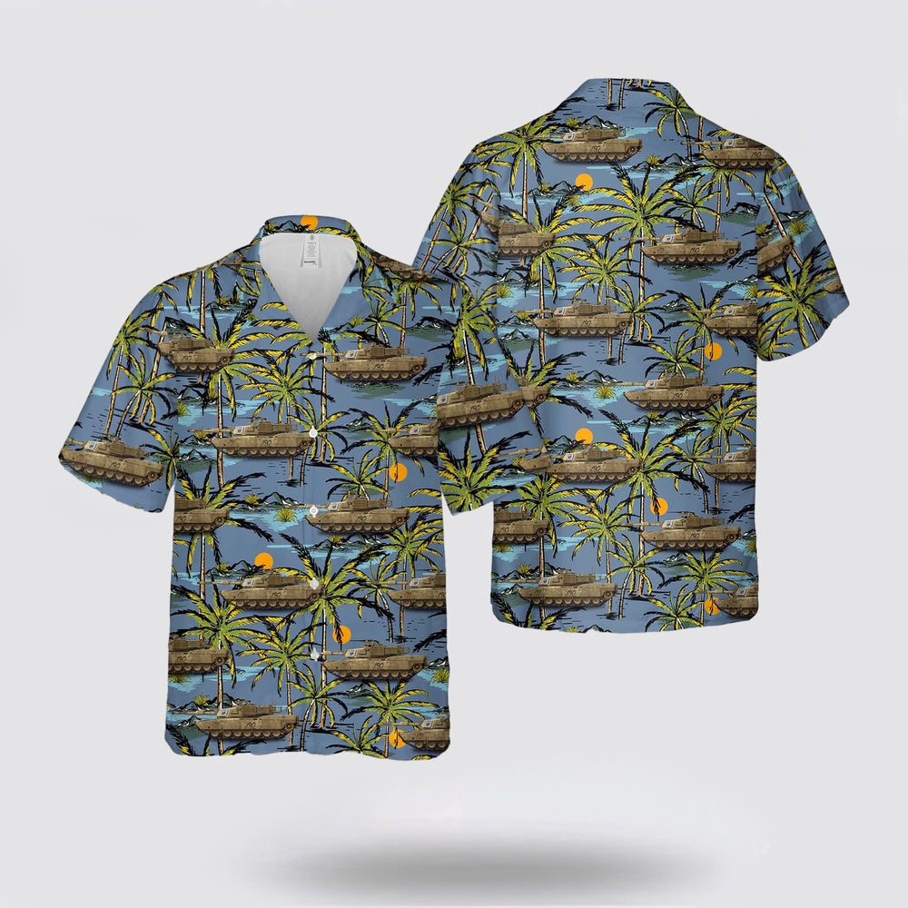Army Hawaiian Shirt, US Army M1A1-HA 4th Tank Gun 4th Platoon, B Company, 3-7 cavalry Hawaiian Shirt