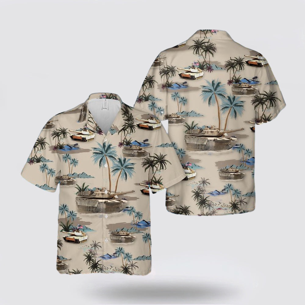 Army Hawaiian Shirt, US Army M1A1 ABrams Tank Hawaiian Shirt