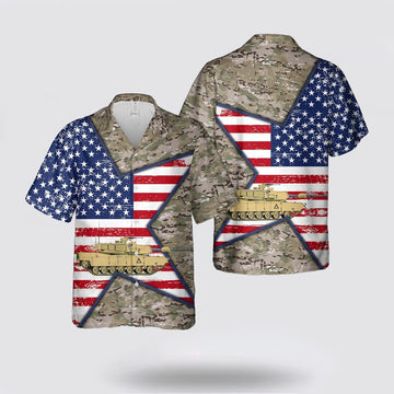 Army Hawaiian Shirt, US Army M1A1 Abrams Hawaiian Shirt, Military Hawaiian Shirt