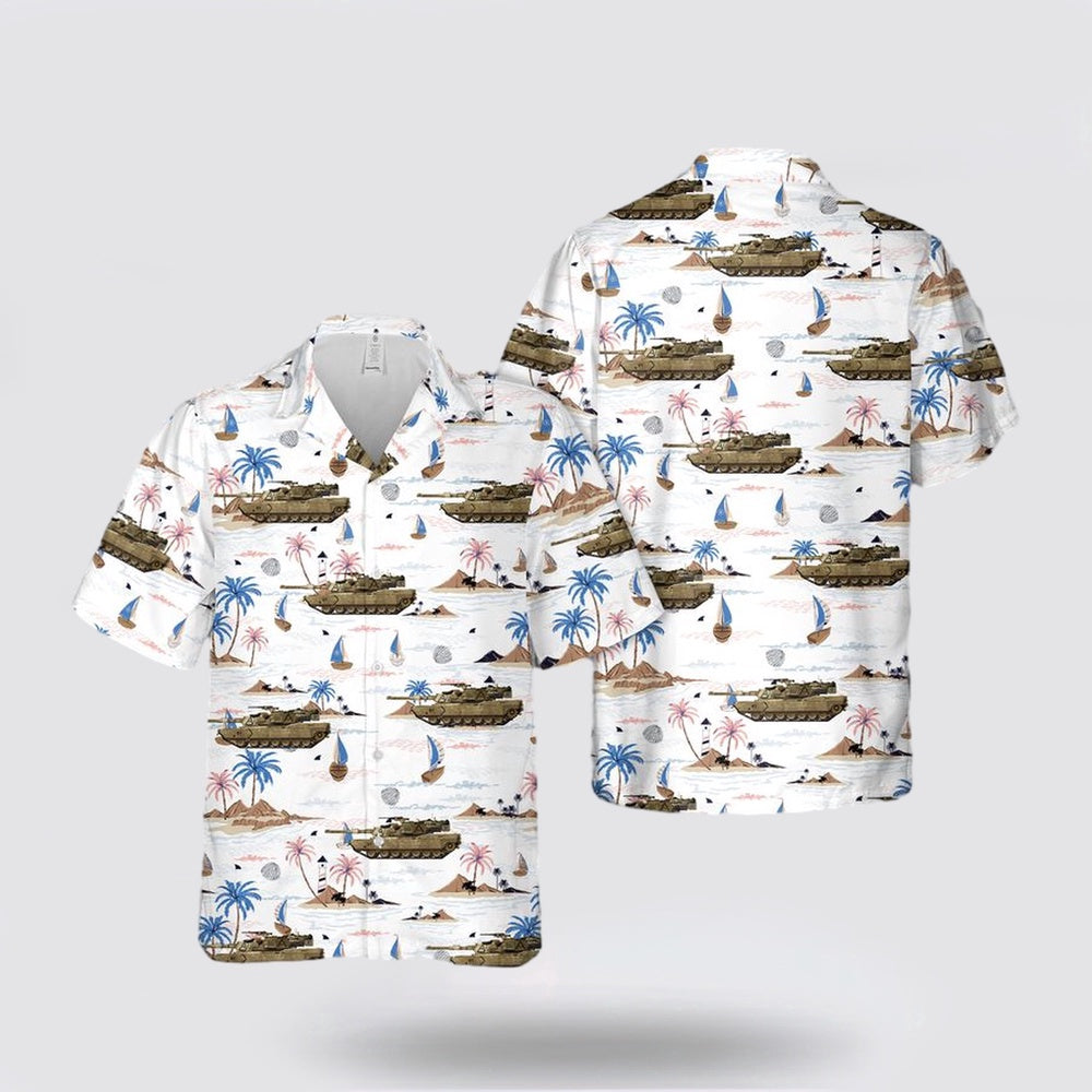 Army Hawaiian Shirt, US Army M1A1 HA Abrams 12th platoon, A Company, 164 armoured regiment, 2nd brigade, 3rd Infantry Division Rock of the Marne Hawaiian Shirt