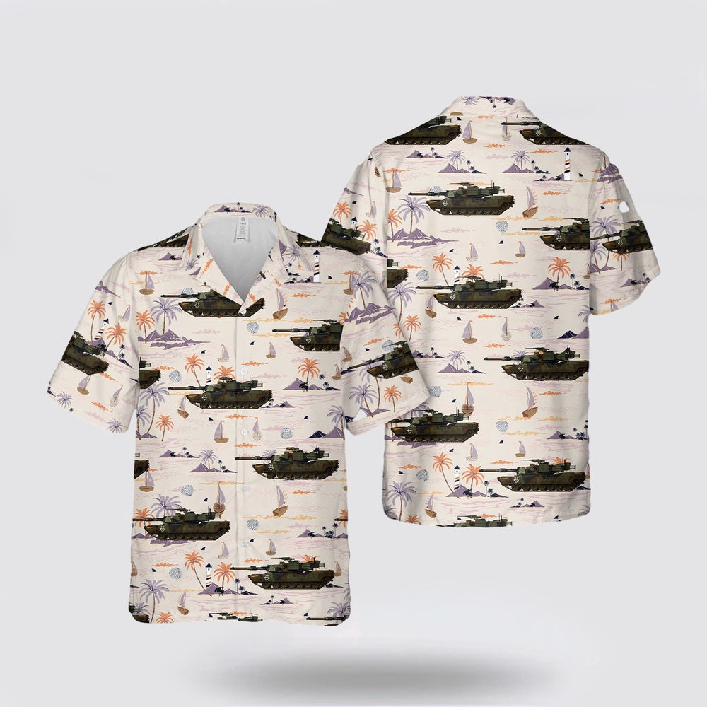 Army Hawaiian Shirt, US Army M1A1 HA of the 4th Tang gun 3th platoon, A Company, 133 armor, in the 2000s Hawaiian Shirt