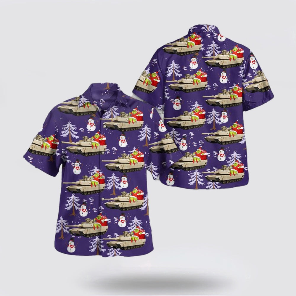 Army Hawaiian Shirt, US Army M1 Abrams Christmas Hawaiian Shirt
