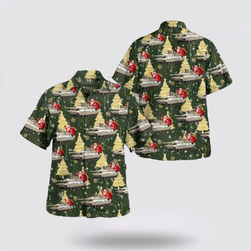 Army Hawaiian Shirt, US Army M1 Abrams Tank Christmas Hawaiian Shirt, Military Hawaiian Shirt