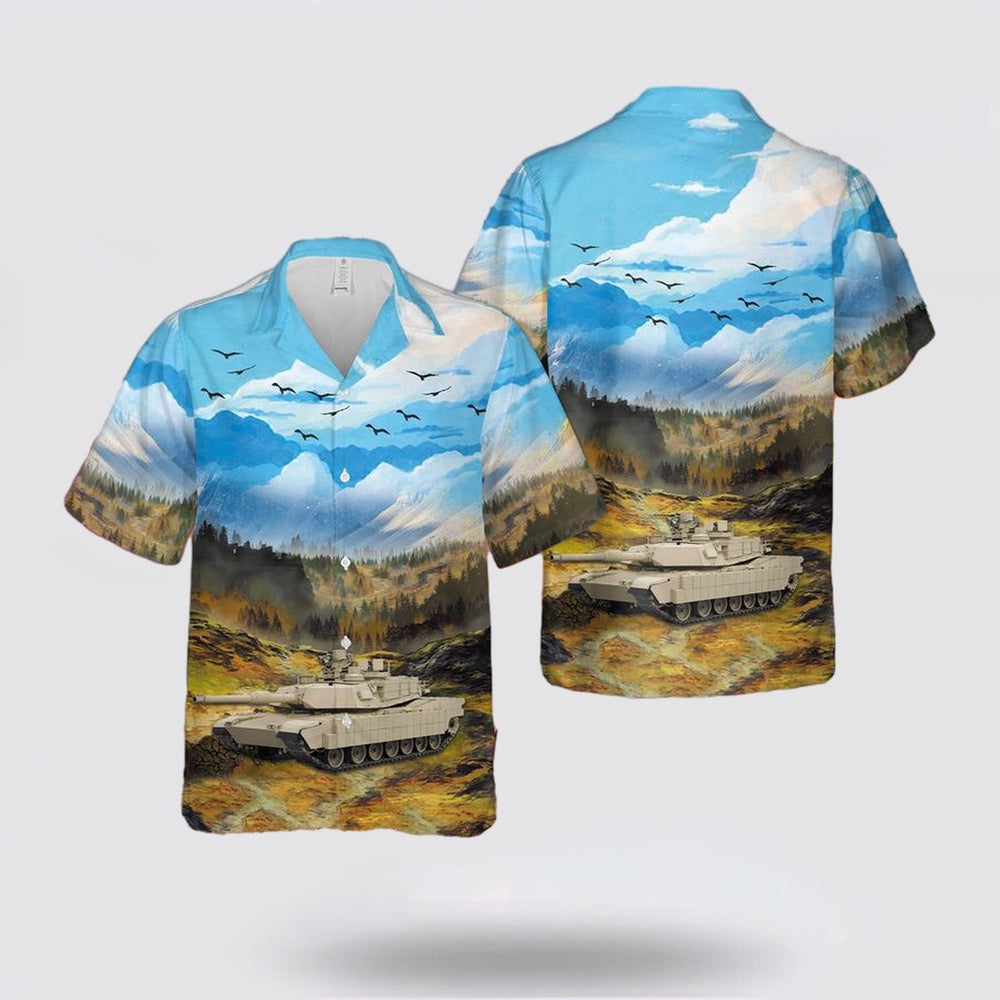 Army Hawaiian Shirt, US Army M1 Abrams Tank Hawaiian Shirt, Military Hawaiian Shirt