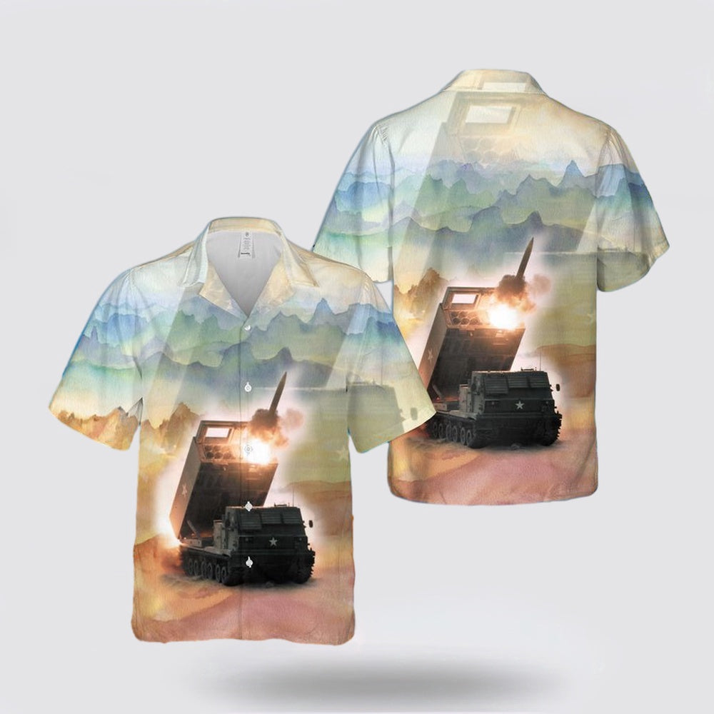 Army Hawaiian Shirt, US Army M270 Multiple Launch Rocket System (M270 MLRS) Hawaiian Shirt