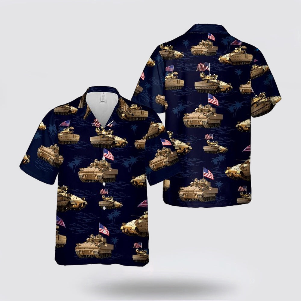 Army Hawaiian Shirt, US Army M2A3 Bradley 4th July Hawaiian Shirt
