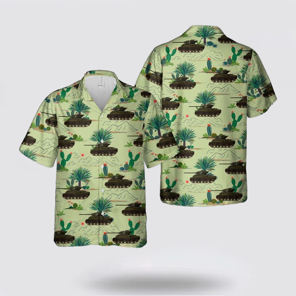 Army Hawaiian Shirt, US Army M4A3E2(76) Jumbo from the 37th Tank Battalion, 4th Armored Division Hawaiian Shirt