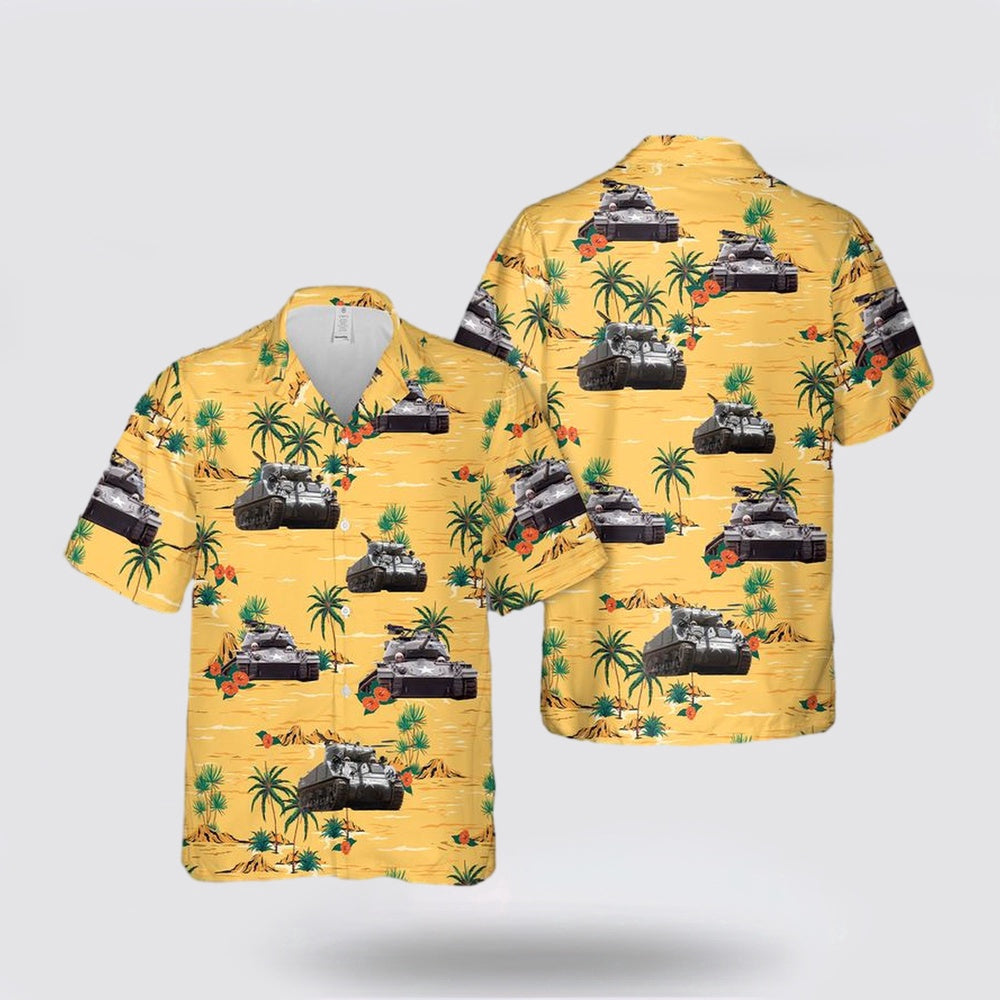 Army Hawaiian Shirt, US Army M4A3 Sherman Hawaiian Shirt