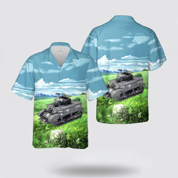 Army Hawaiian Shirt, US Army M5A1 Light Tank WWII Hawaiian Shirt