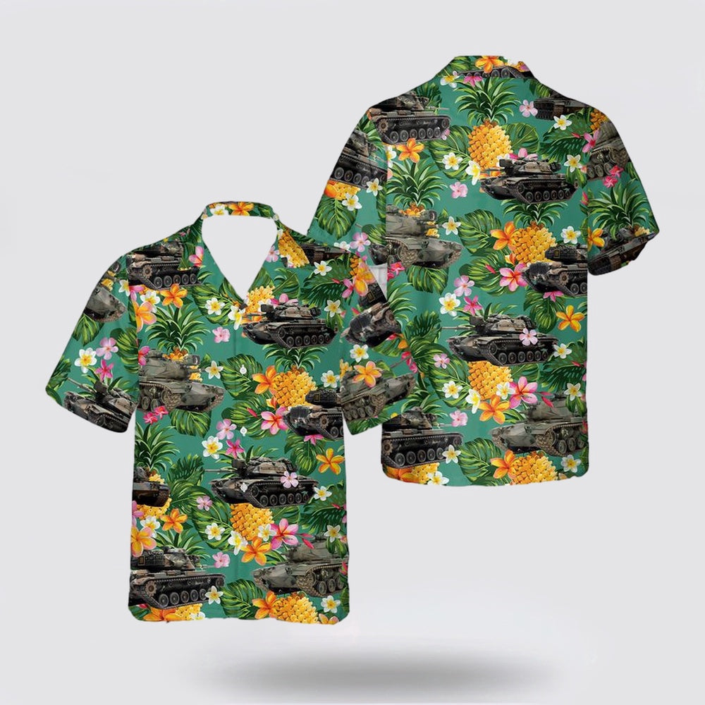 Army Hawaiian Shirt, US Army M60A1 Tank Hawaiian Shirt