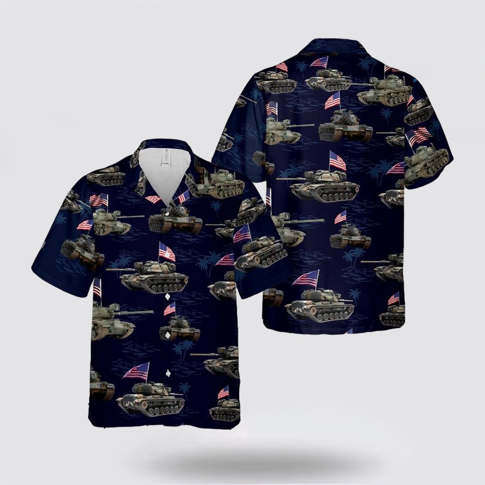 Army Hawaiian Shirt, US Army M60A1 Tank July 4th Hawaiian Shirt