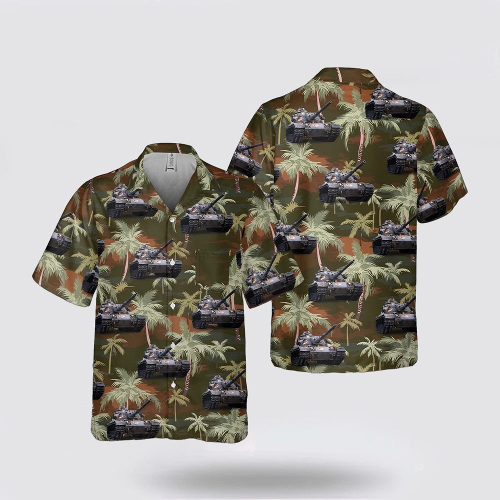 Army Hawaiian Shirt, US Army M60A3 of 3rd Battalion, 32nd Armor Pocket Hawaiian Shirt
