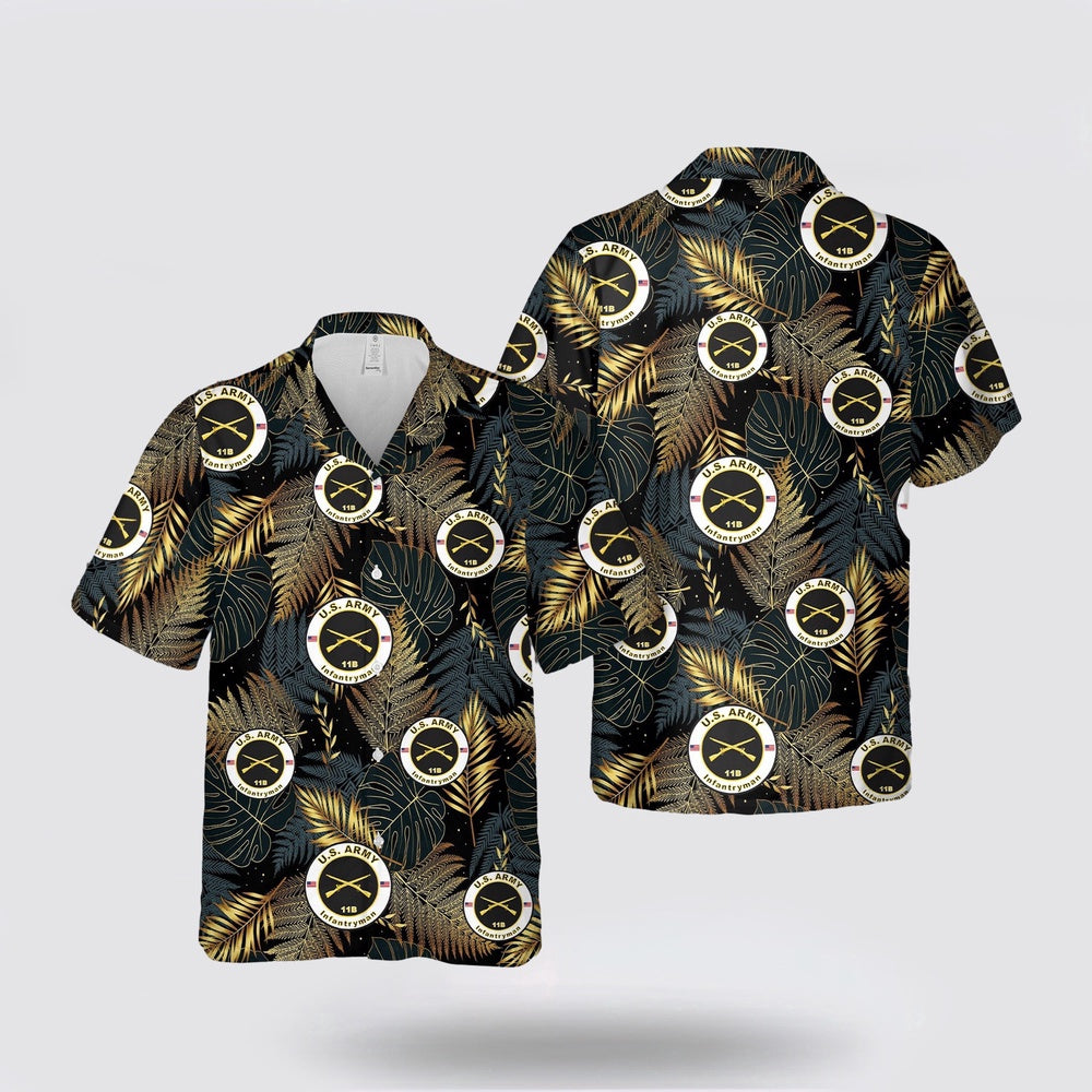 Army Hawaiian Shirt, US Army MOS 11B Infantryman Hawaiian Shirt