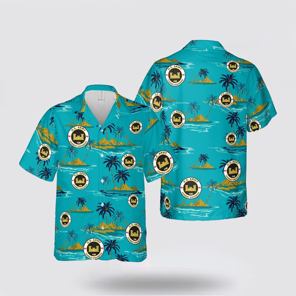 Army Hawaiian Shirt, US Army MOS 12B Combat Engineer Hawaiian Shirt