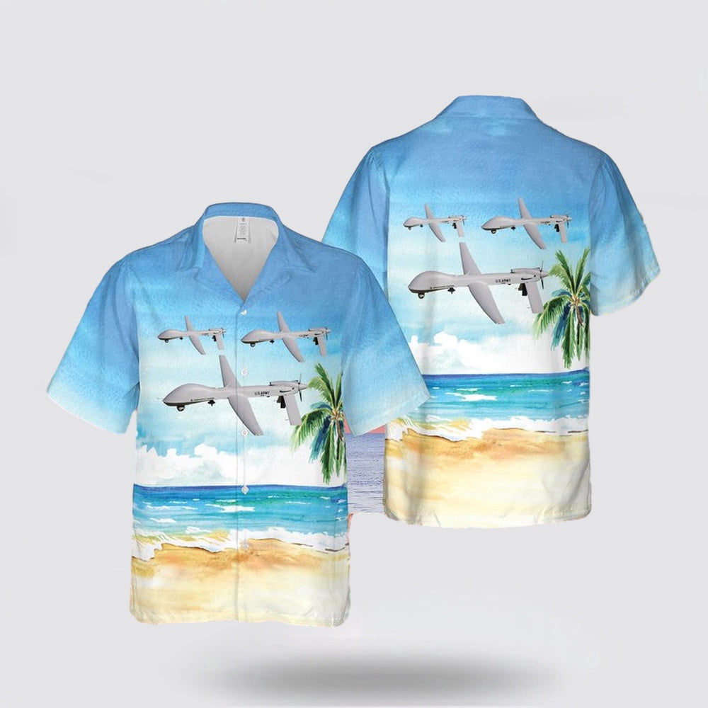 Army Hawaiian Shirt, US Army MQ-1C Gray Eagle Hawaiian Shirt