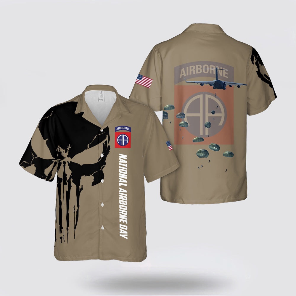 Army Hawaiian Shirt, US Army National Airborne Day, 82nd Airborne Division Hawaiian Shirt