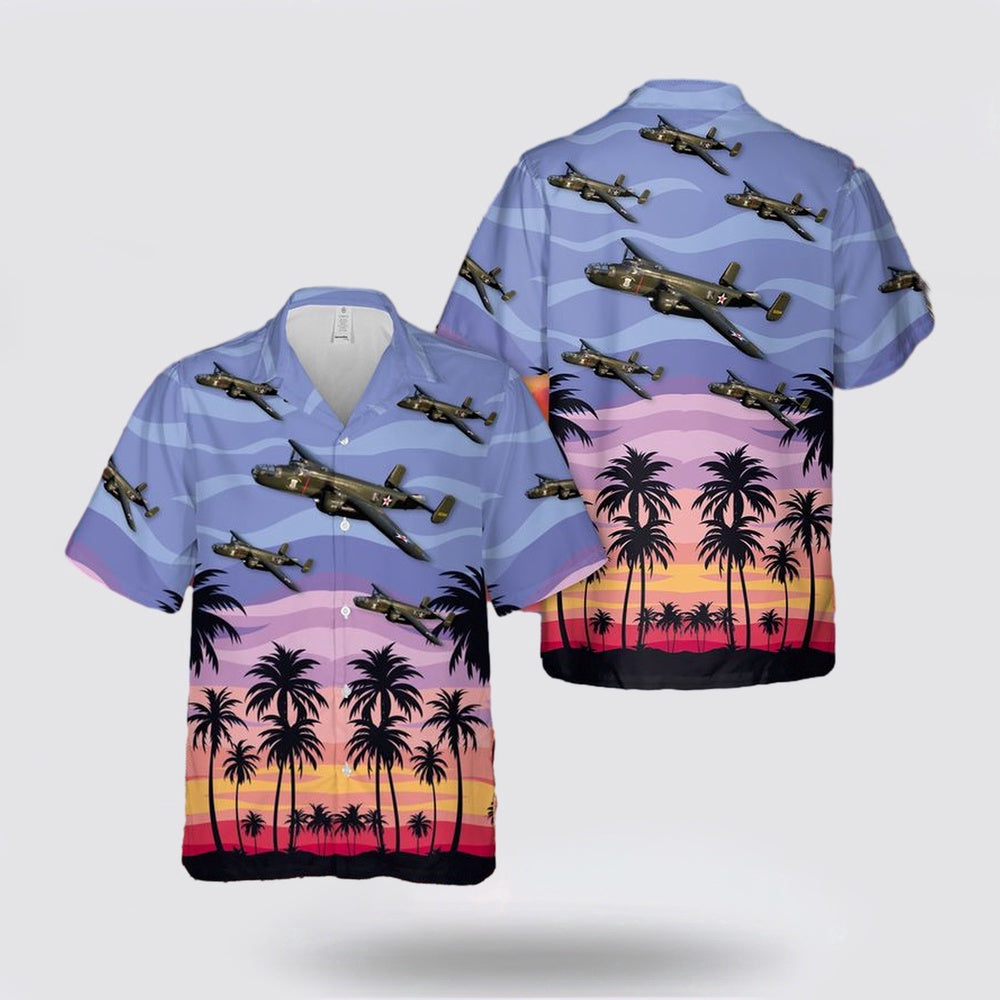 Army Hawaiian Shirt, US Army North American B-25 Mitchell Of World War 2 Hawaiian Shirt