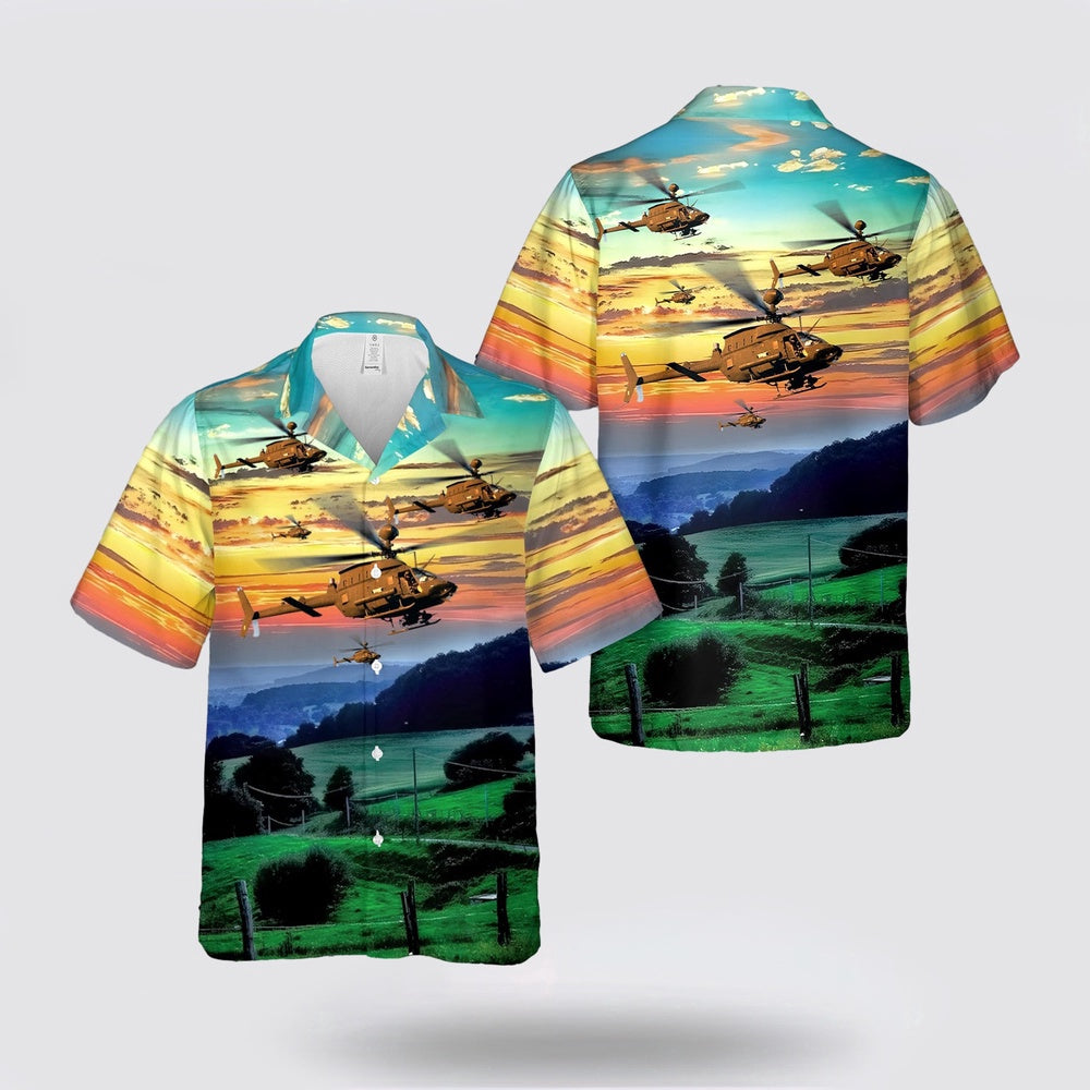 Army Hawaiian Shirt, US Army OH-58D Kiowa Warrior helicopter 1ST Squadron, 17th Cavalry Regiment (1-17th Cavalry Regiment) Hawaiian Shirt
