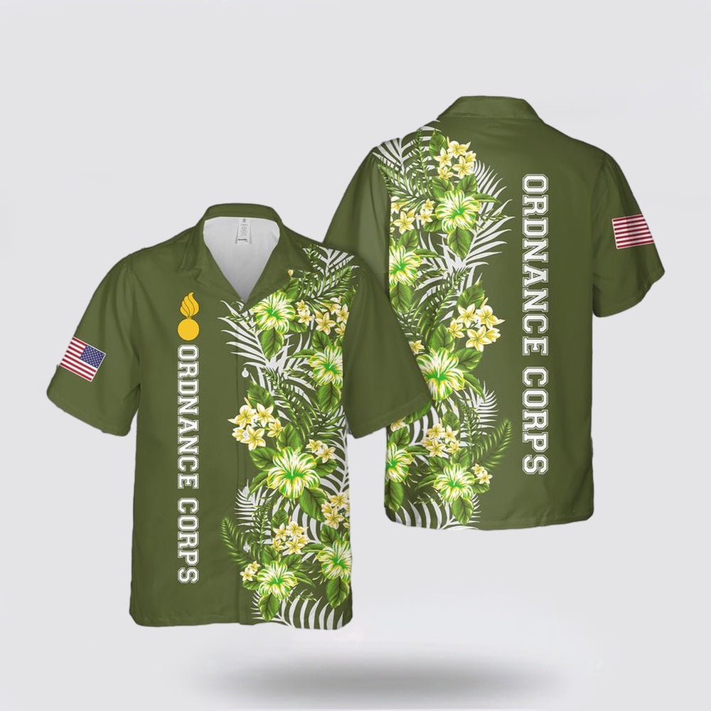 Army Hawaiian Shirt, US Army Ordnance Corps Branch Badge Hawaiian Shirt