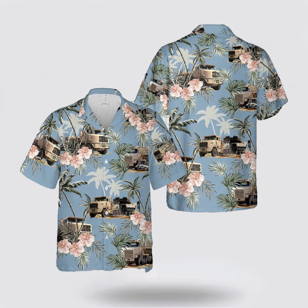 Army Hawaiian Shirt, US Army Oshkosh M1070 (M1070 Combo with M1A1) Hawaiian Shirt