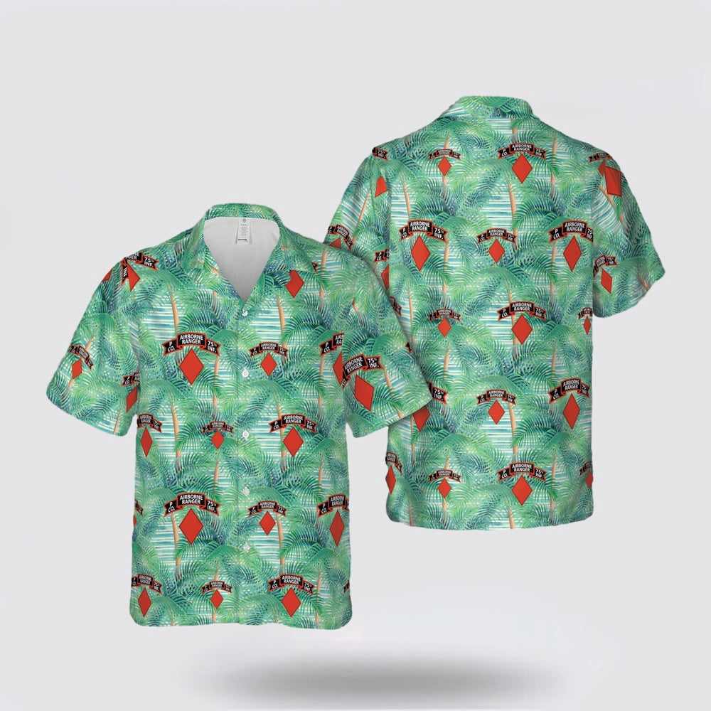 Army Hawaiian Shirt, US Army P Company (Airborne), 75th Infantry (RANGER), 1st Brigade, 5th Infantry Division Hawaiian Shirt