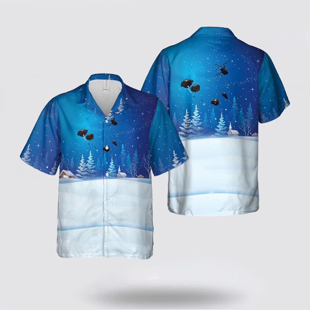 Army Hawaiian Shirt, US Army Paratroopers 12th Combat Aviation Brigade supports 173rd Christmas Hawaiian Shirt