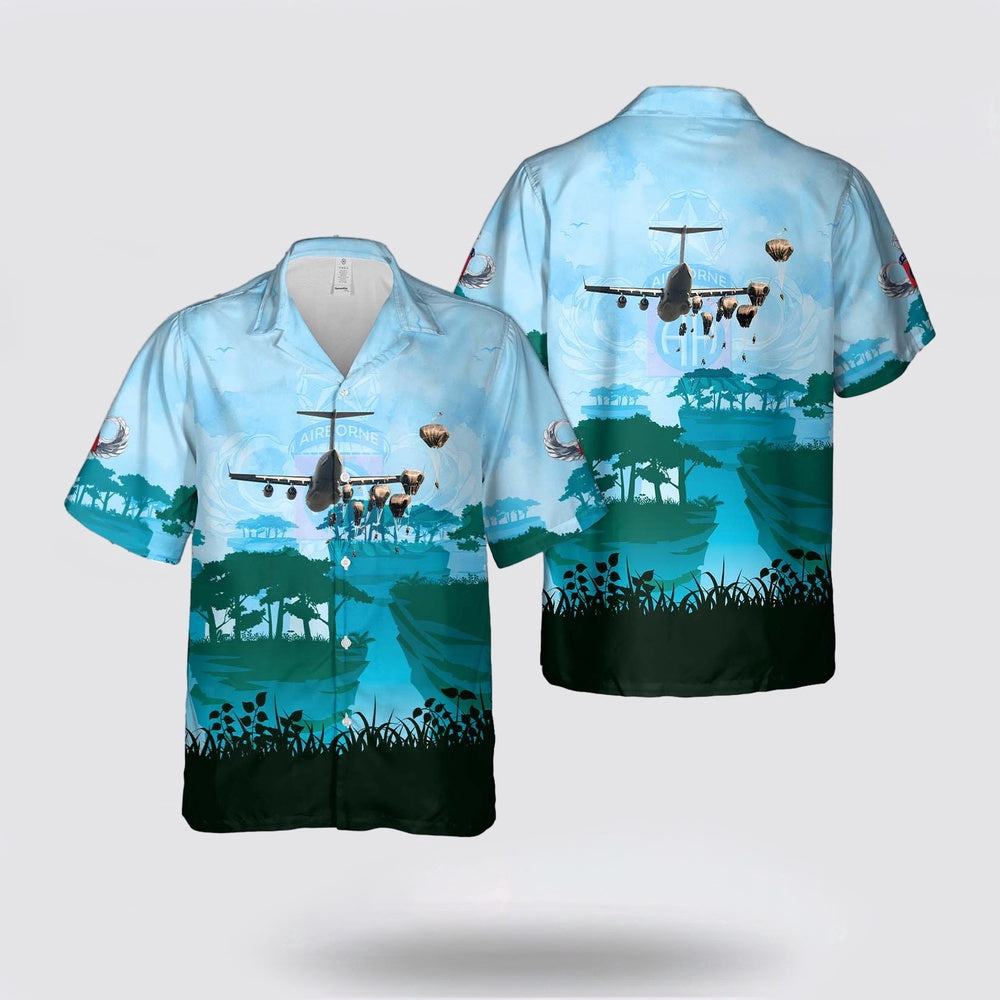 Army Hawaiian Shirt, US Army Paratroopers with the 82nd Airborne Division jump for a Strategic Airborne Operation during Exercise Cobra Gold 2023 Hawaiian Shirt
