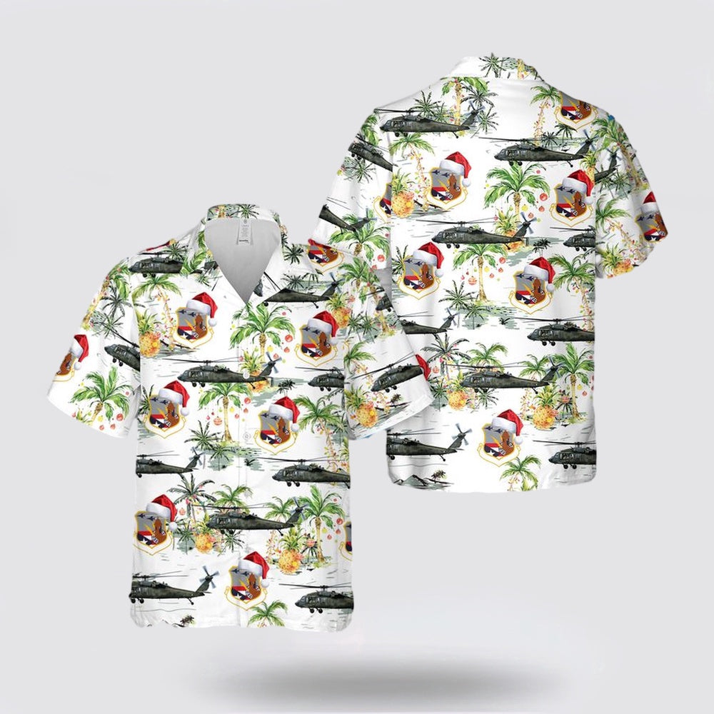 Army Hawaiian Shirt, US Army Puerto Rico Air National Guard UH-60 Black Hawk Rattle Snake Christmas Hawaiian Shirt