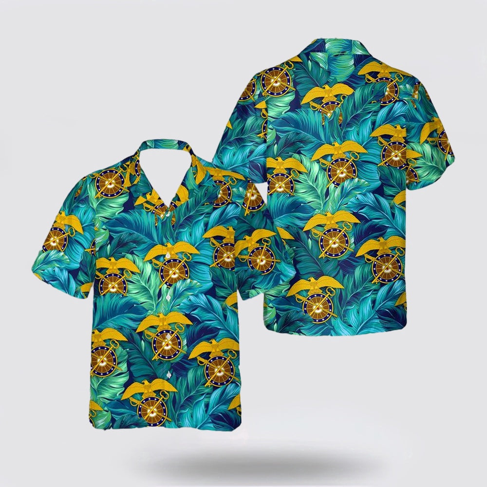 Army Hawaiian Shirt, US Army Quartermaster Officers Hawaiian Shirt