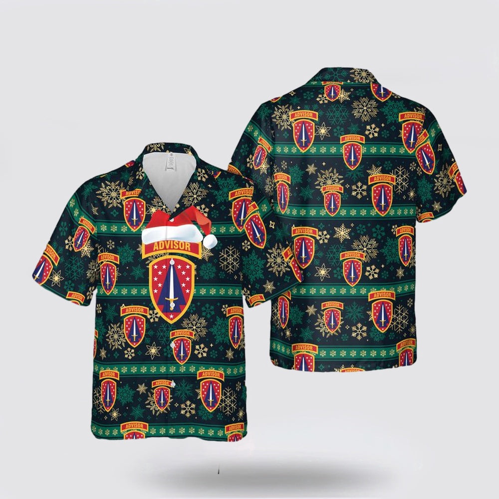 Army Hawaiian Shirt, US Army Security Force Assistance Brigade Christmas Hawaiian Shirt