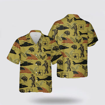 Army Hawaiian Shirt, US Army Short Sleeve Hawaiian Shirt_8013