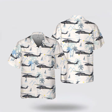 Army Hawaiian Shirt, US Army Sikorsky HH-60M MEDEVAC Black Hawk Helicopter Pocket Hawaiian Shirt