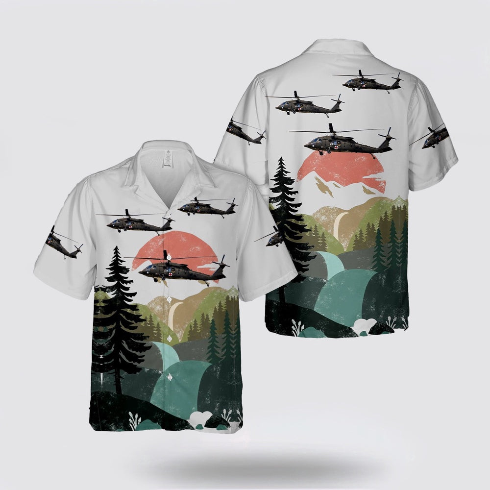 Army Hawaiian Shirt, US Army Sikorsky UH-60M Blackhawk medevac helicopter Hawaiian Shirt